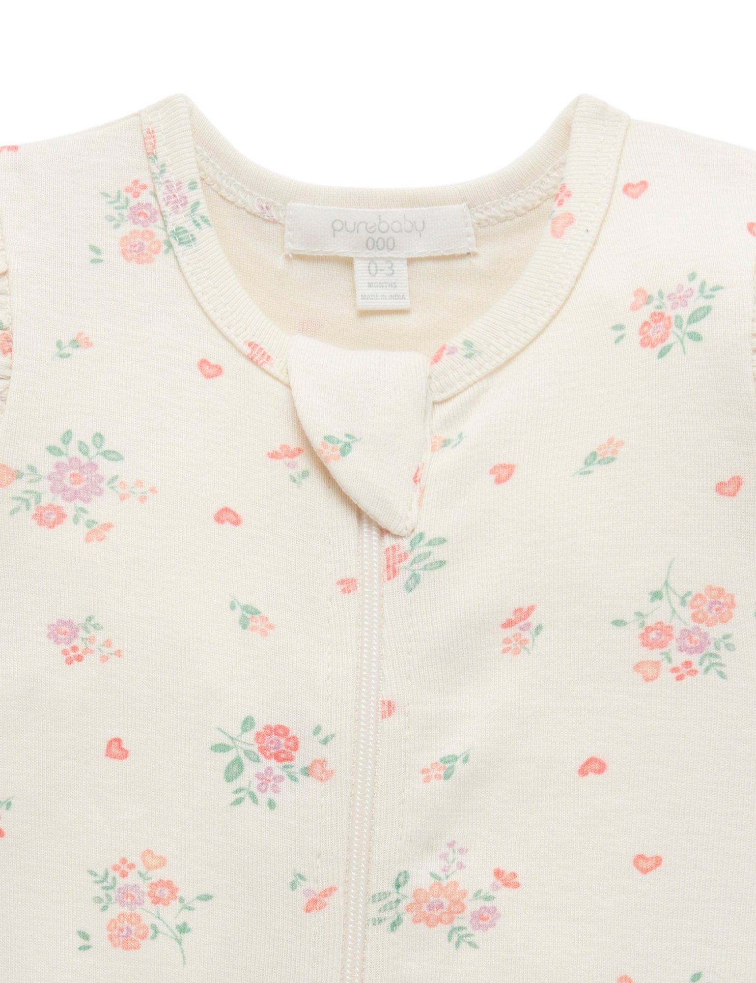 Purebaby Ruffle Zip Growsuit