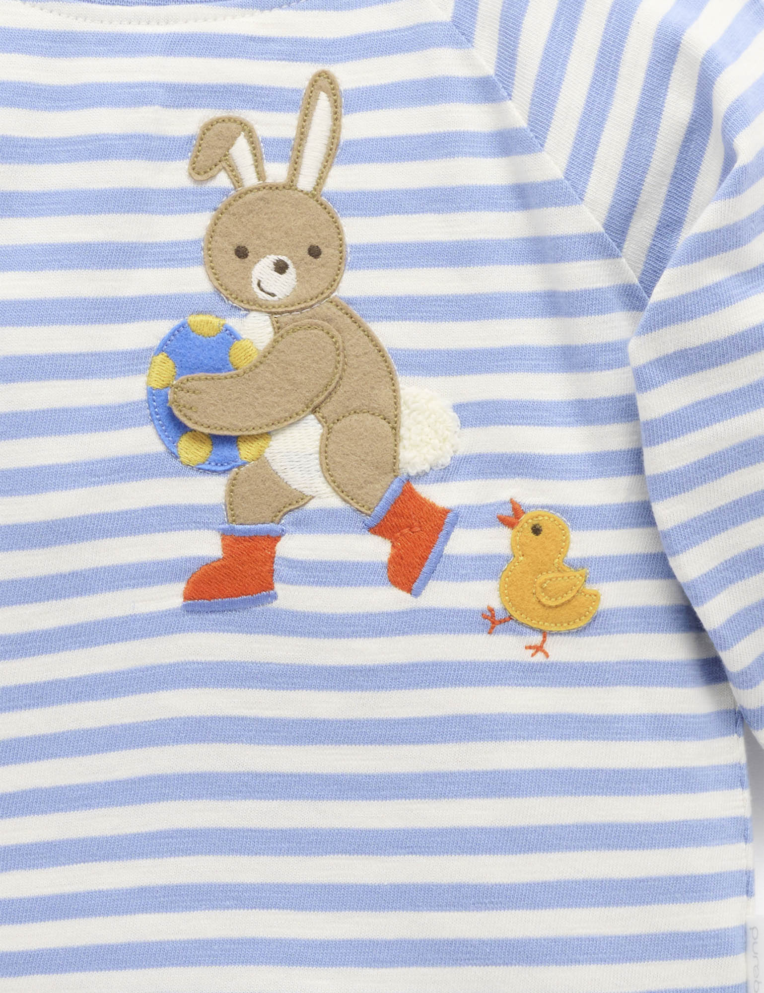 Purebaby Pond Stripe  Easter Egg Thief Tee