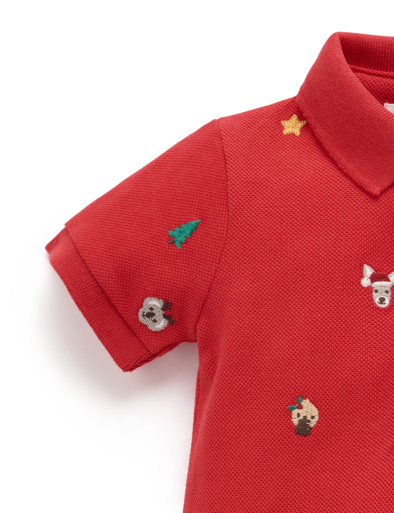 Christmas Broderie Polo Growsuit
