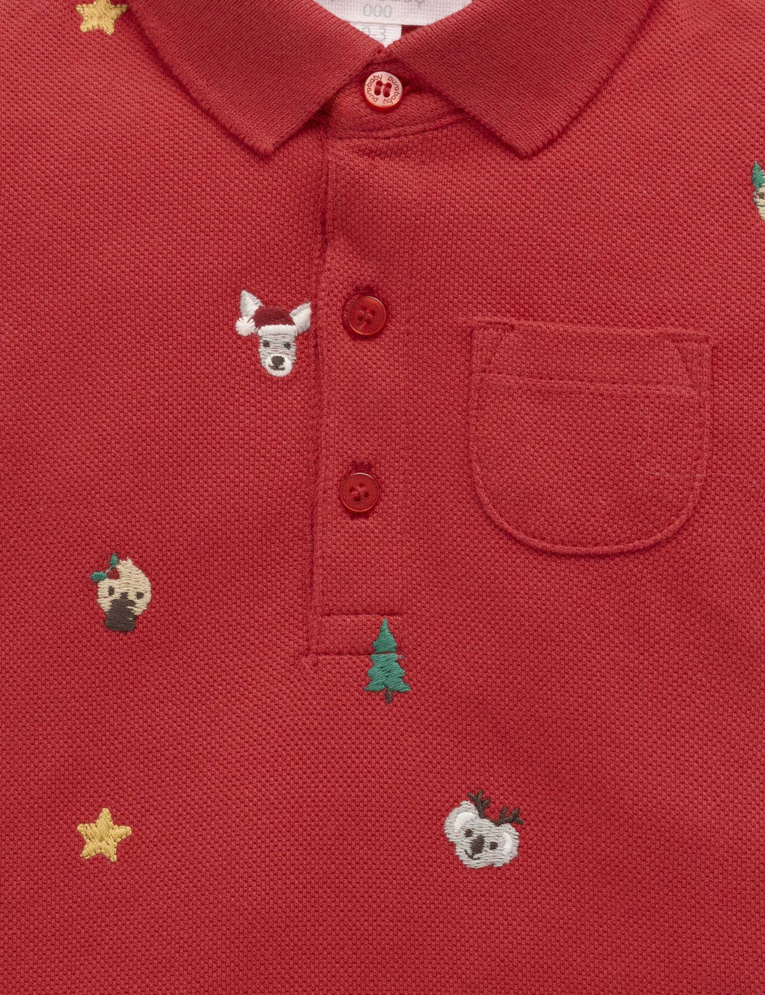 Christmas Broderie Polo Growsuit