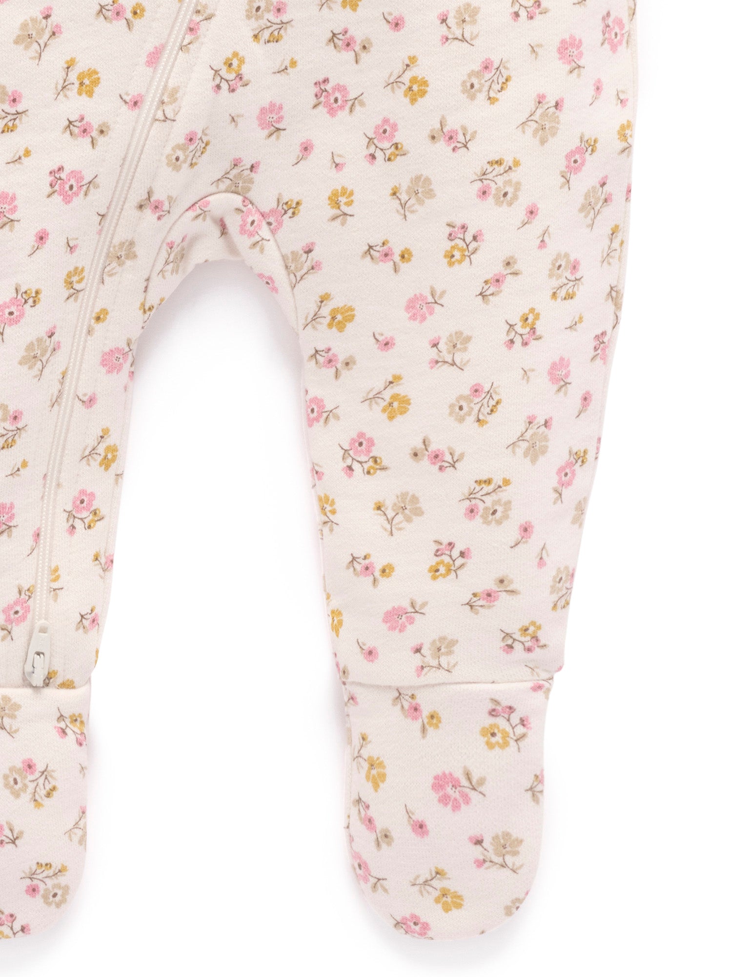 Purebaby Floral Fleece Zip Growsuit