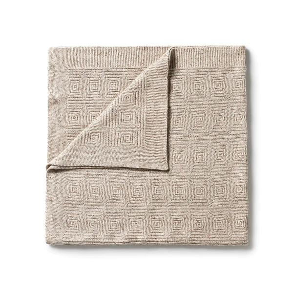 Wilson & Frenchy Knitted Jacquard Blanket - Oatmeal Fleck