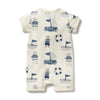 Wilson and Frenchy Nautical Bear Organic Boyleg Zipsuit