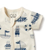 Wilson and Frenchy Nautical Bear Organic Boyleg Zipsuit