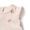 Wilson &amp; Frenchy - Organic Pointelle Ruffle Growsuit Peaches