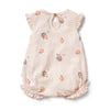 Wilson &amp; Frenchy - Organic Pointelle Ruffle Growsuit Peaches