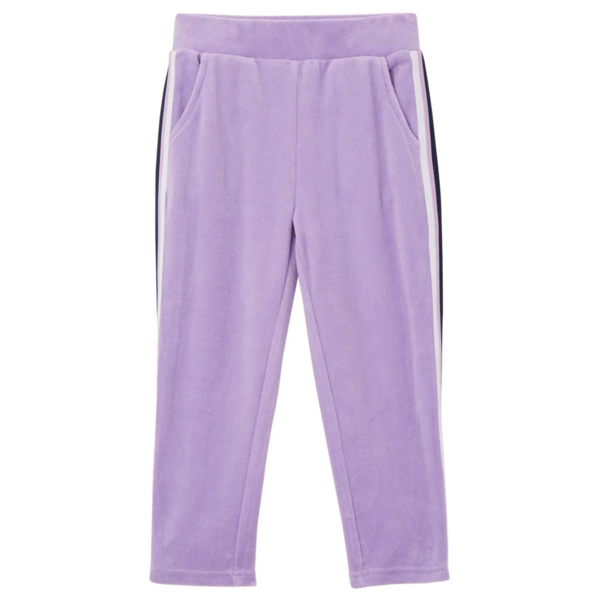 Milky Lilac Velour Detail Track Pant