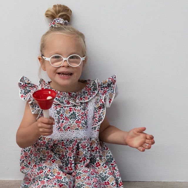 Smox Rox Ruby Dress - Pink and Holly Green Flowers