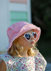 Frankie Ray Sunglasses - Heart in White and Pink