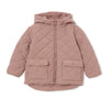 Milky Quilted Zip Puffer Jacket - Dusty Pink