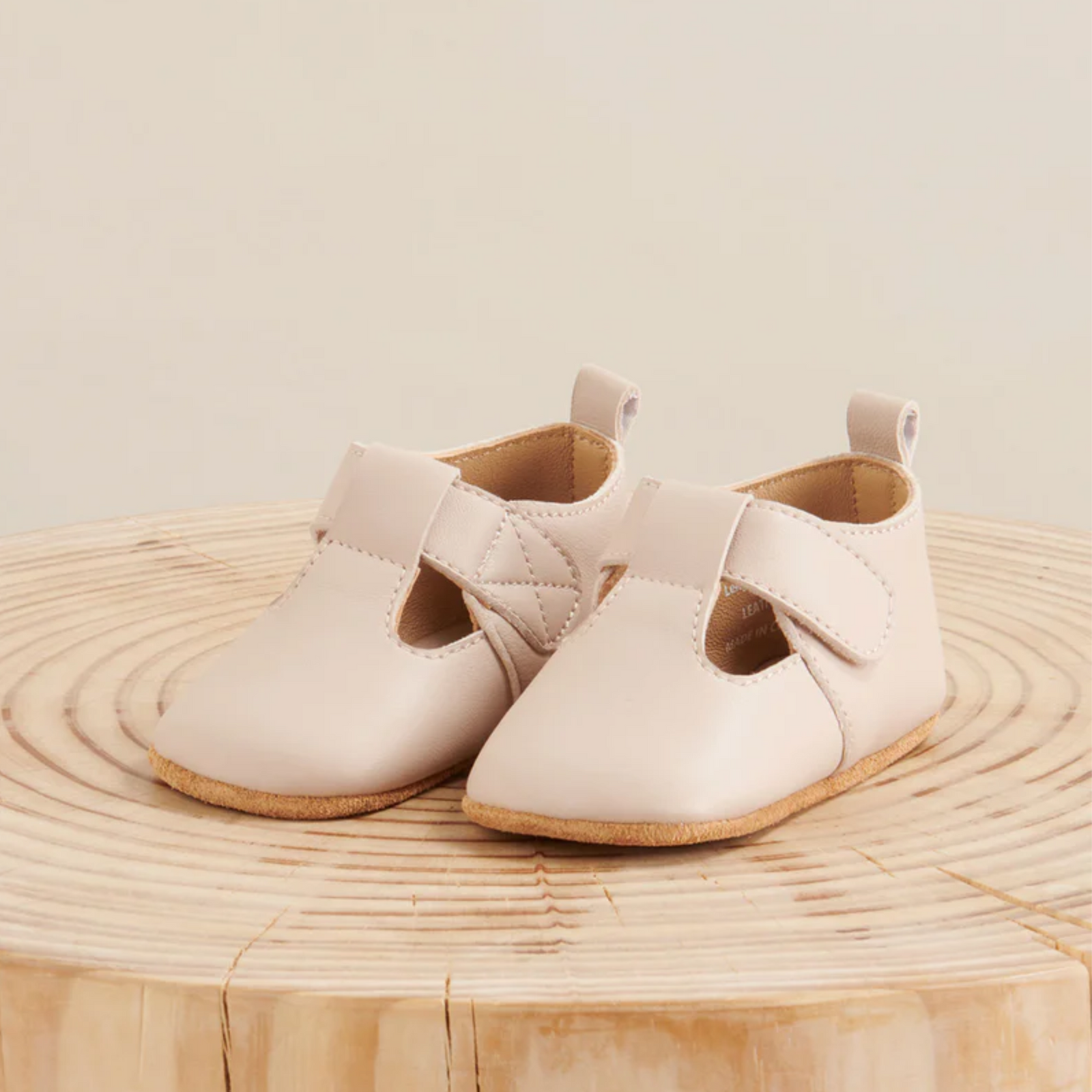 Purebaby Leather T-Bars  Shoes - Blush