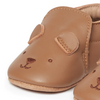 Purebaby Leather Pull On Slipper - Tan Bear