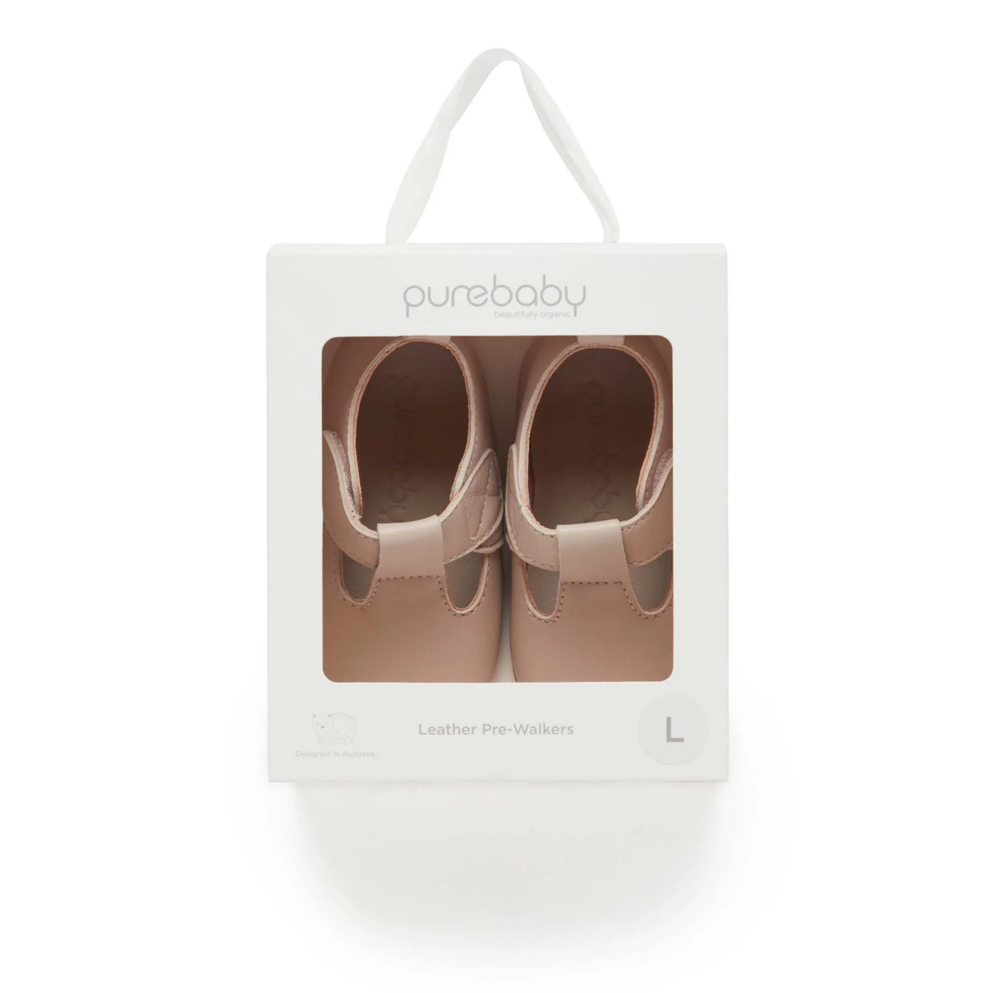 Purebaby Leather T-Bars  Shoes - Blush