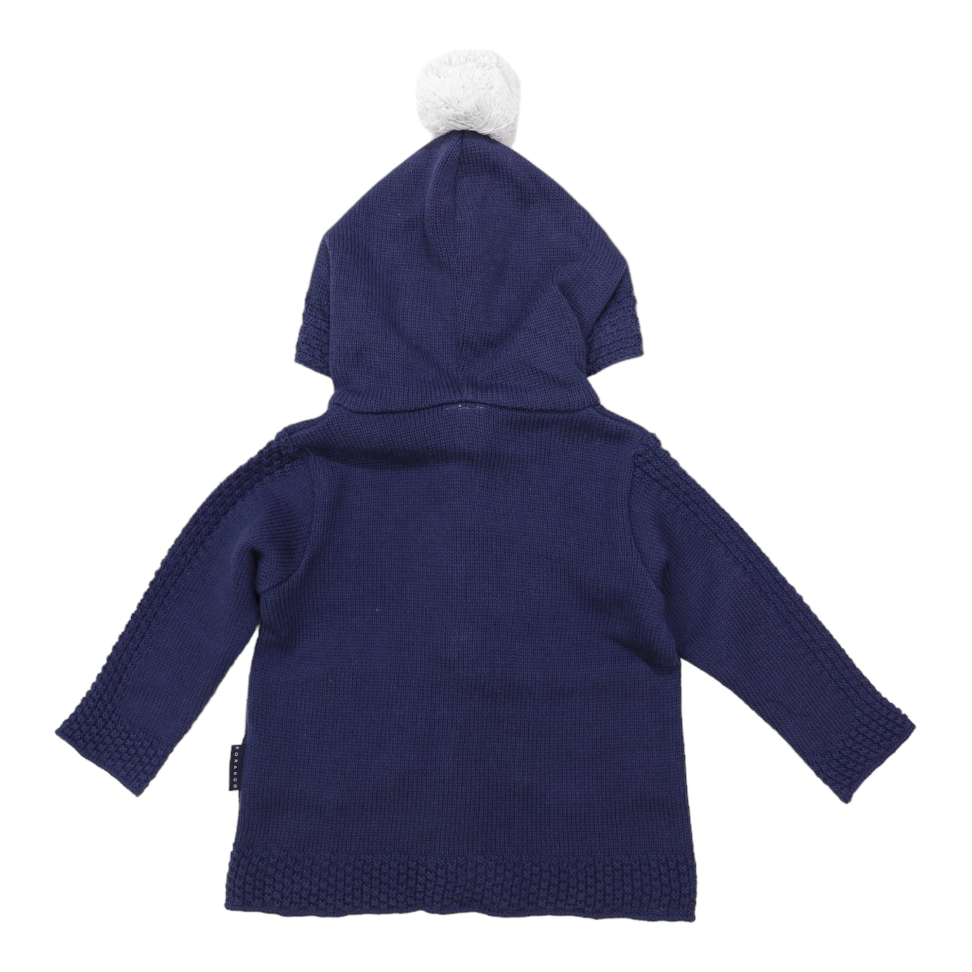 Korango Hood Lined Knit Jacket - Navy Blue