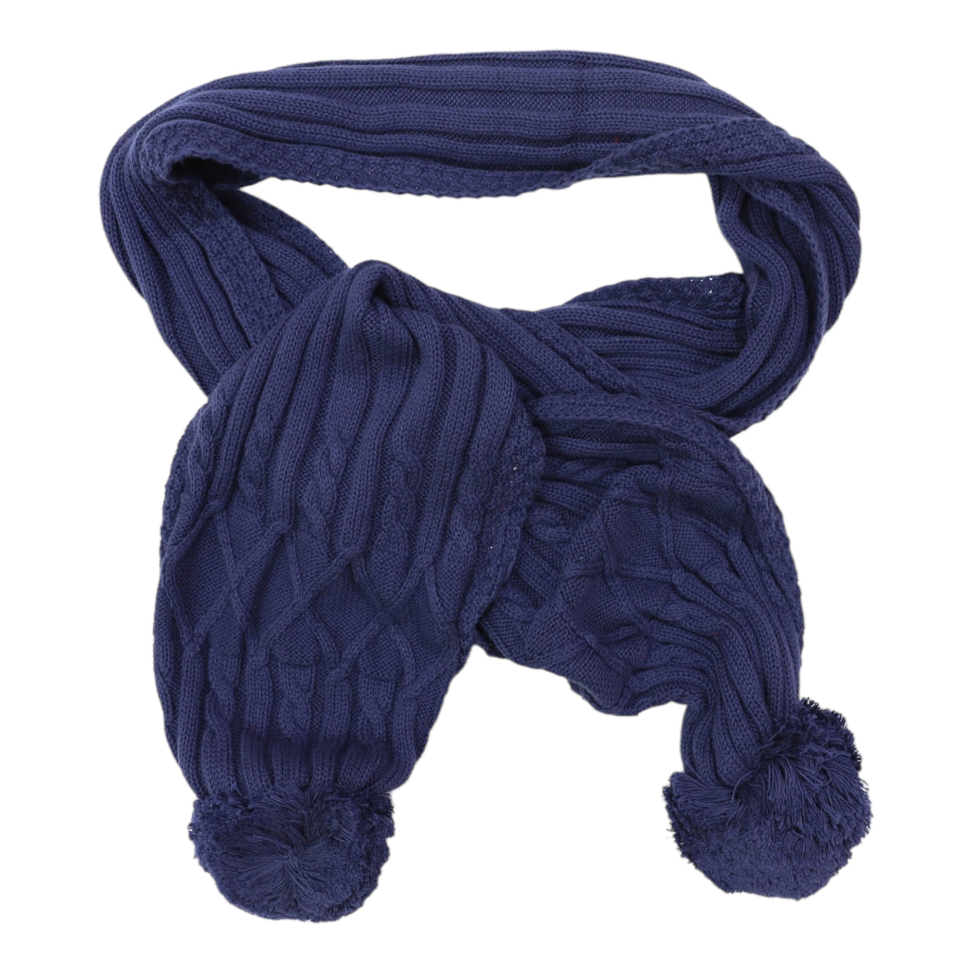 Korango Textured Knit Scarf - Navy