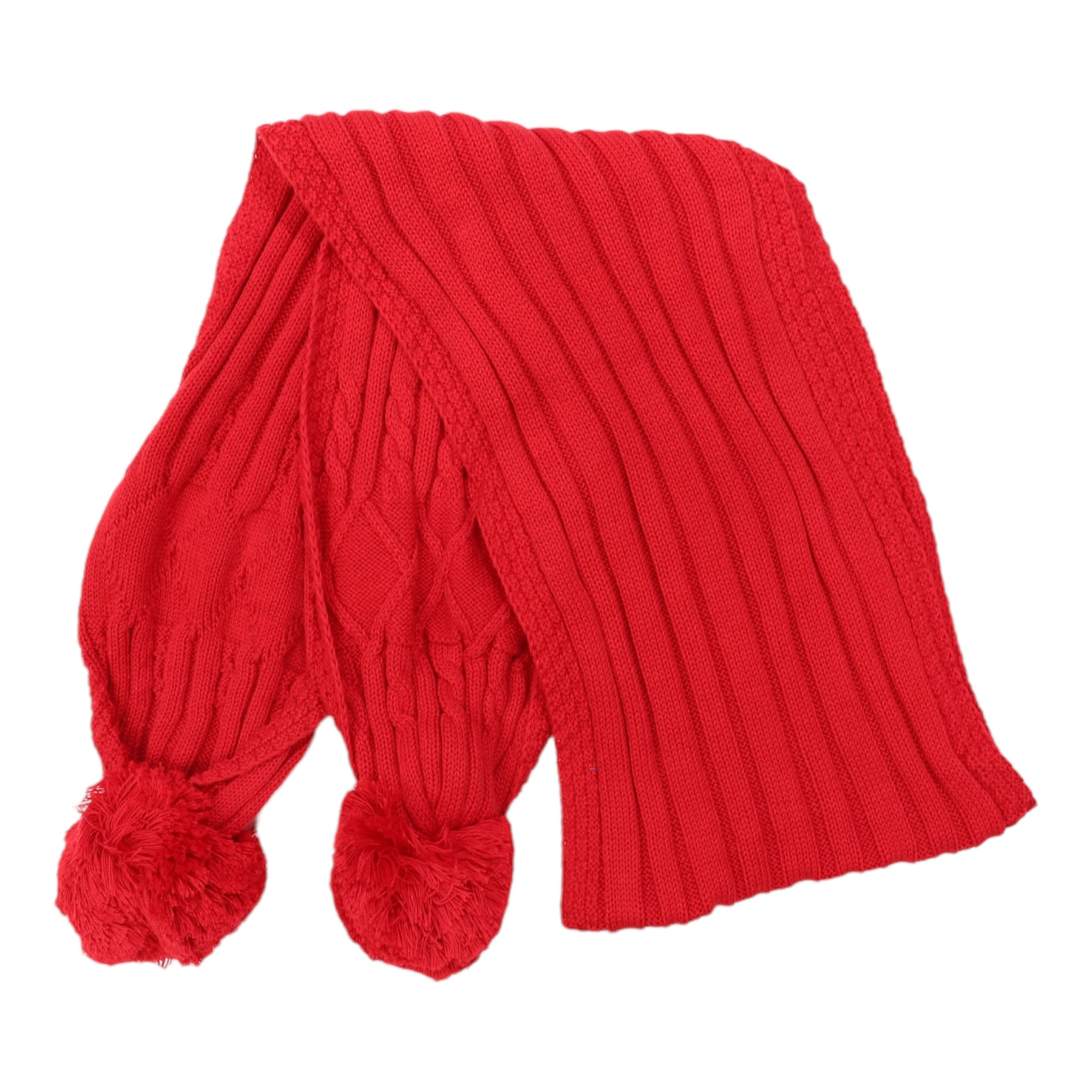 Korango Textured Knit Scarf - Red