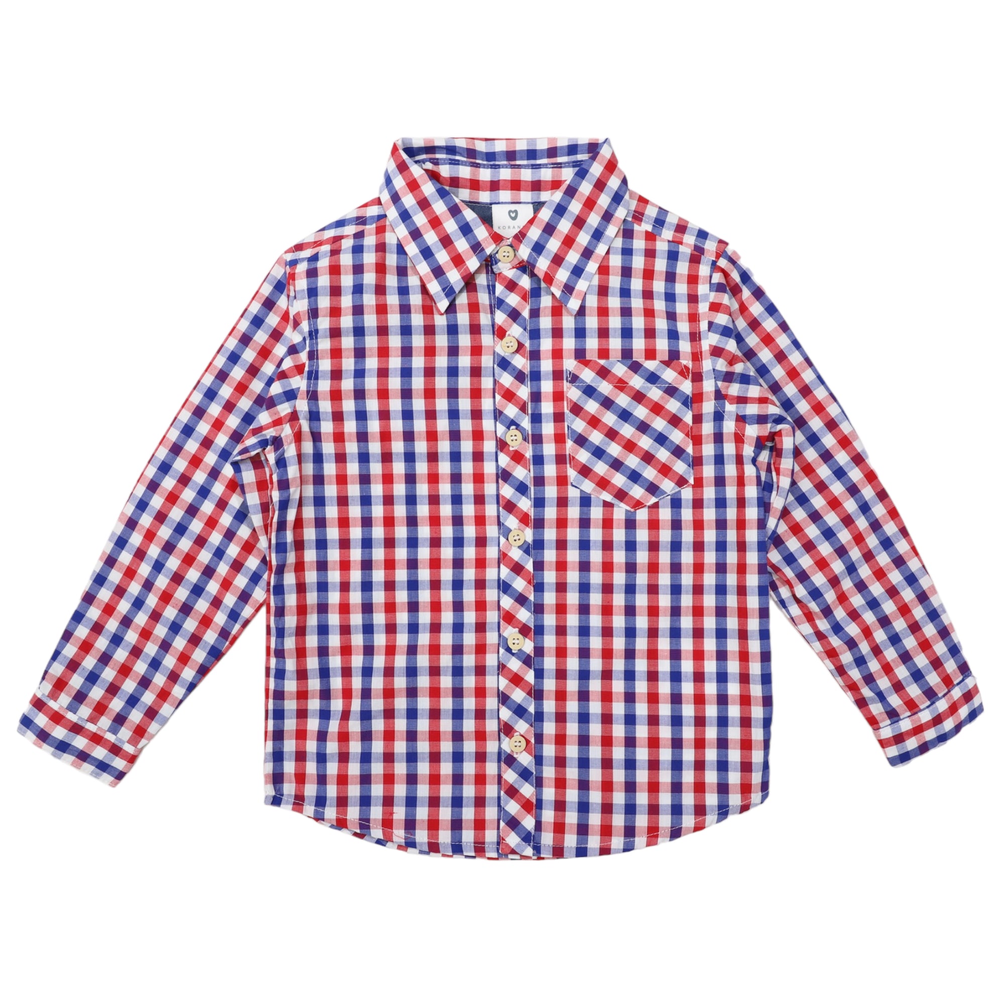 Korango Long Sleeve Shirt Check Design - Red