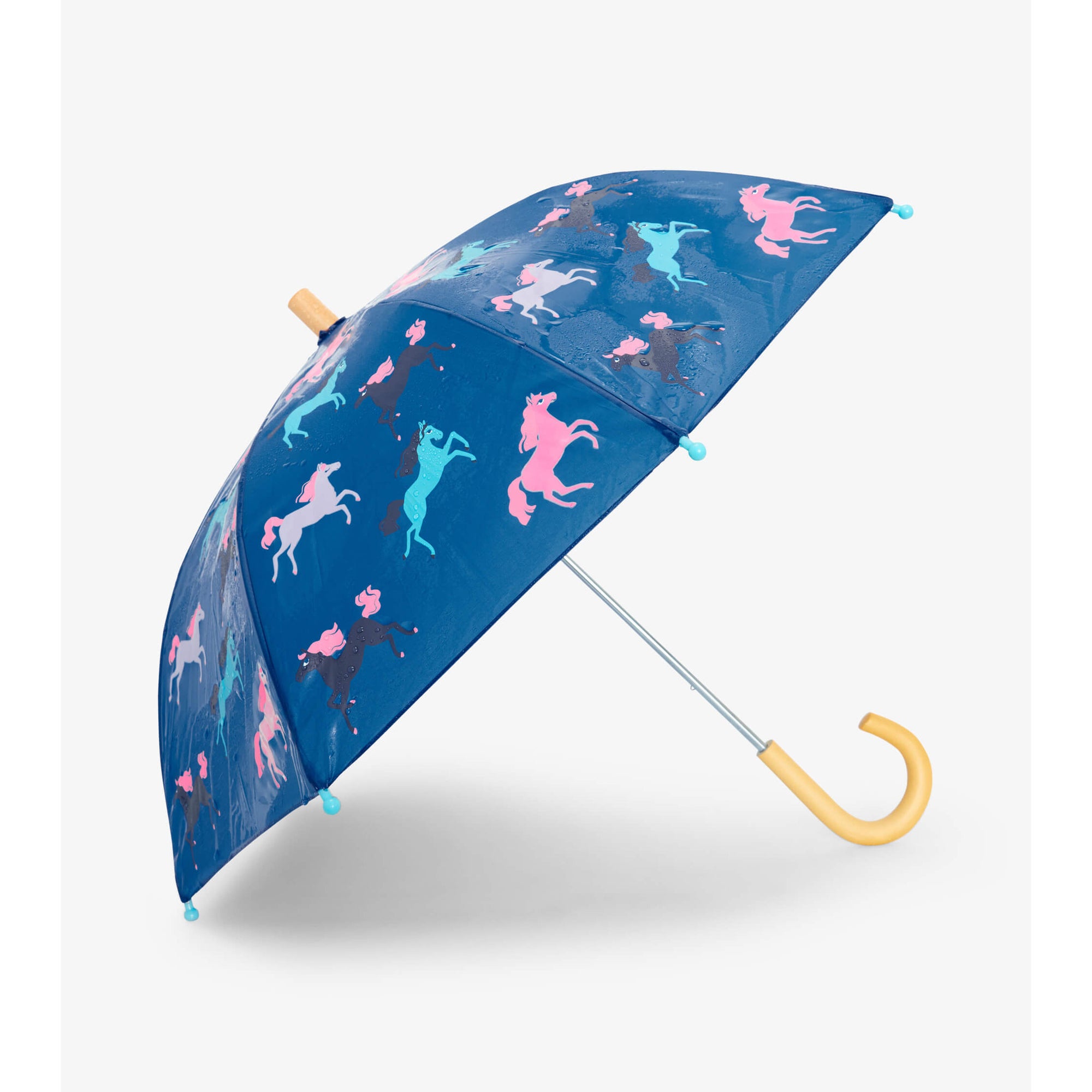 Hatley Prancing Horses Colour Changing Umbrella - Snorkel Blue