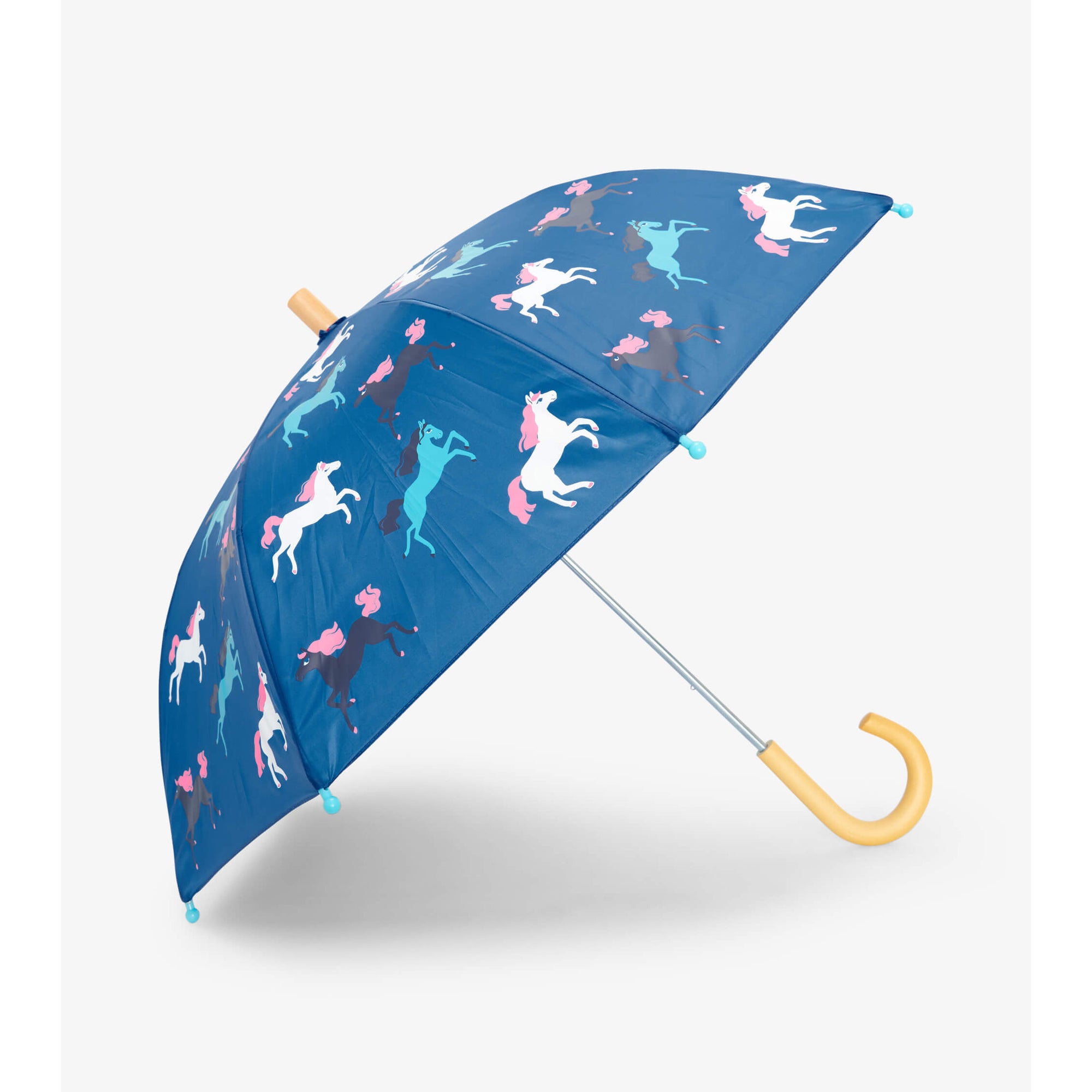 Hatley Prancing Horses Colour Changing Umbrella - Snorkel Blue