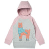 Minti Warm Llama Furry Hood - Grey Marle/Muted Pink