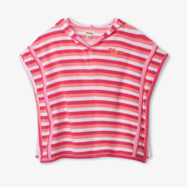 Hatley Girls Cotton Candy Stripes Hooded Terry Cover Up Canterbury Kids