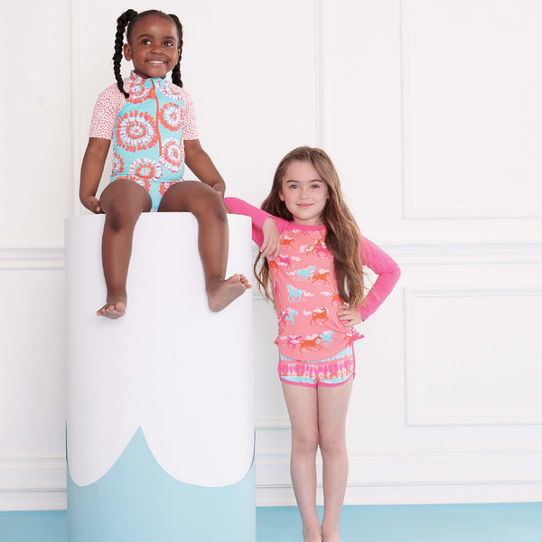 thumbnail image 2 of Hatley Girls' Minimal Swim Trunks - UPF 50+ Sun Protection Swim Shorts 2 of 11