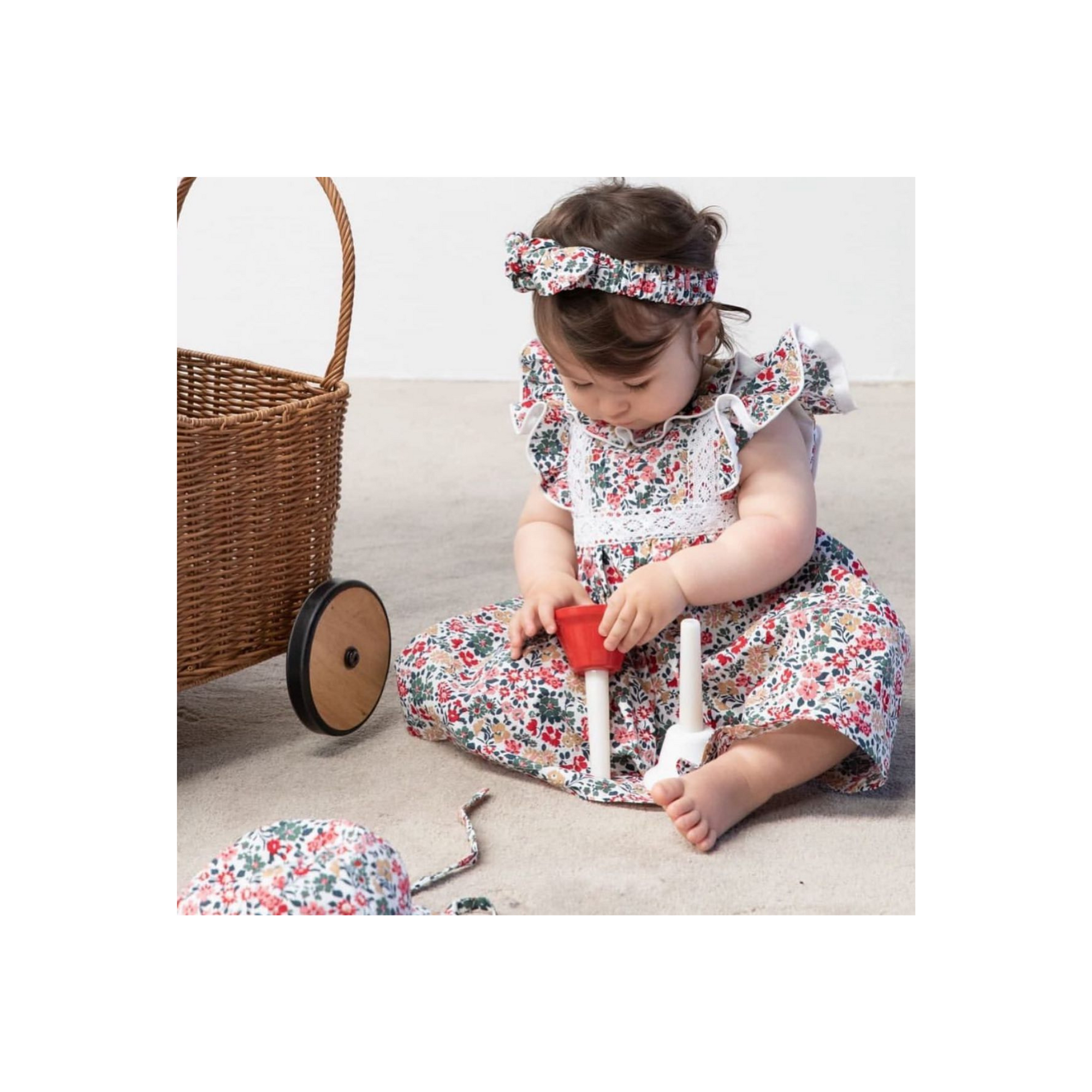 Smox Rox Ruby Dress - Pink and Holly Green Flowers