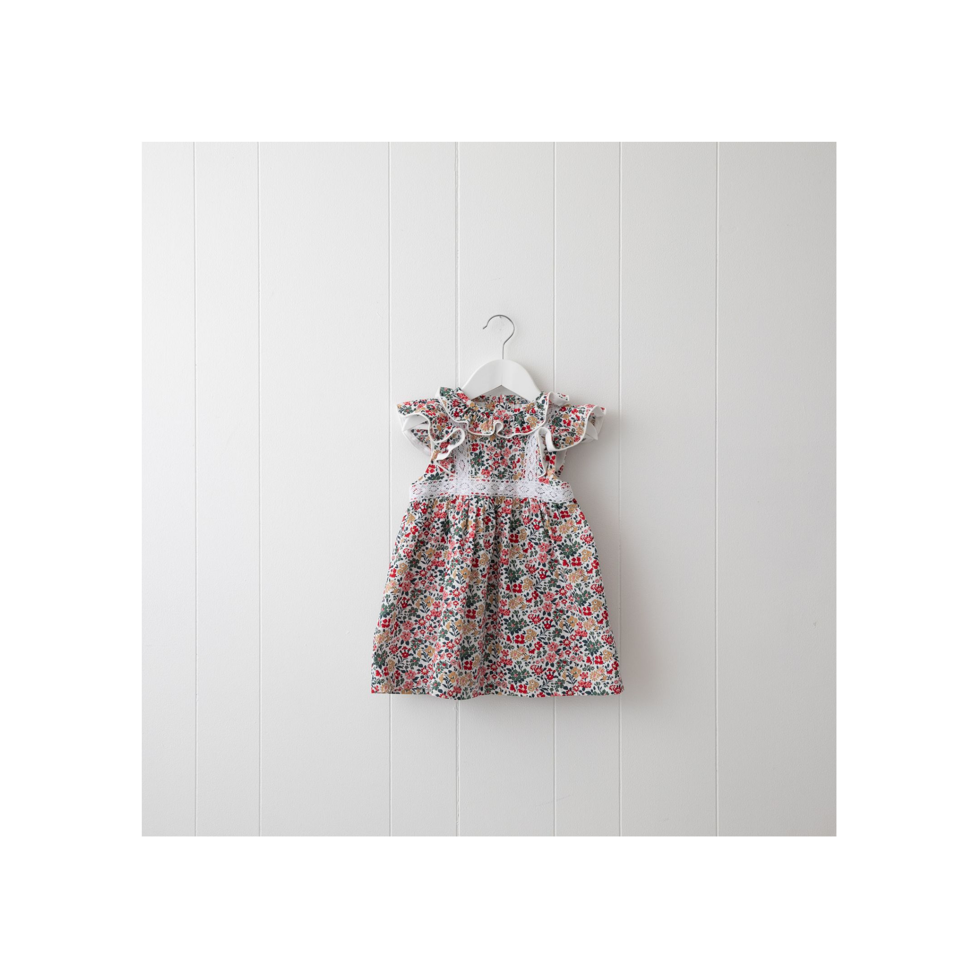 Smox Rox Ruby Dress - Pink and Holly Green Flowers,