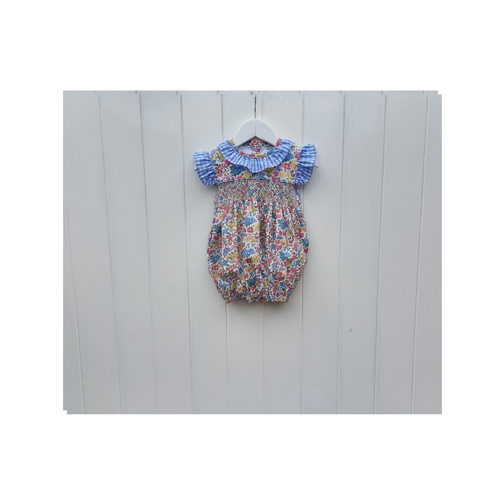 Smox Rox Maggie Romper - Pink and Cornflour Blue Florals