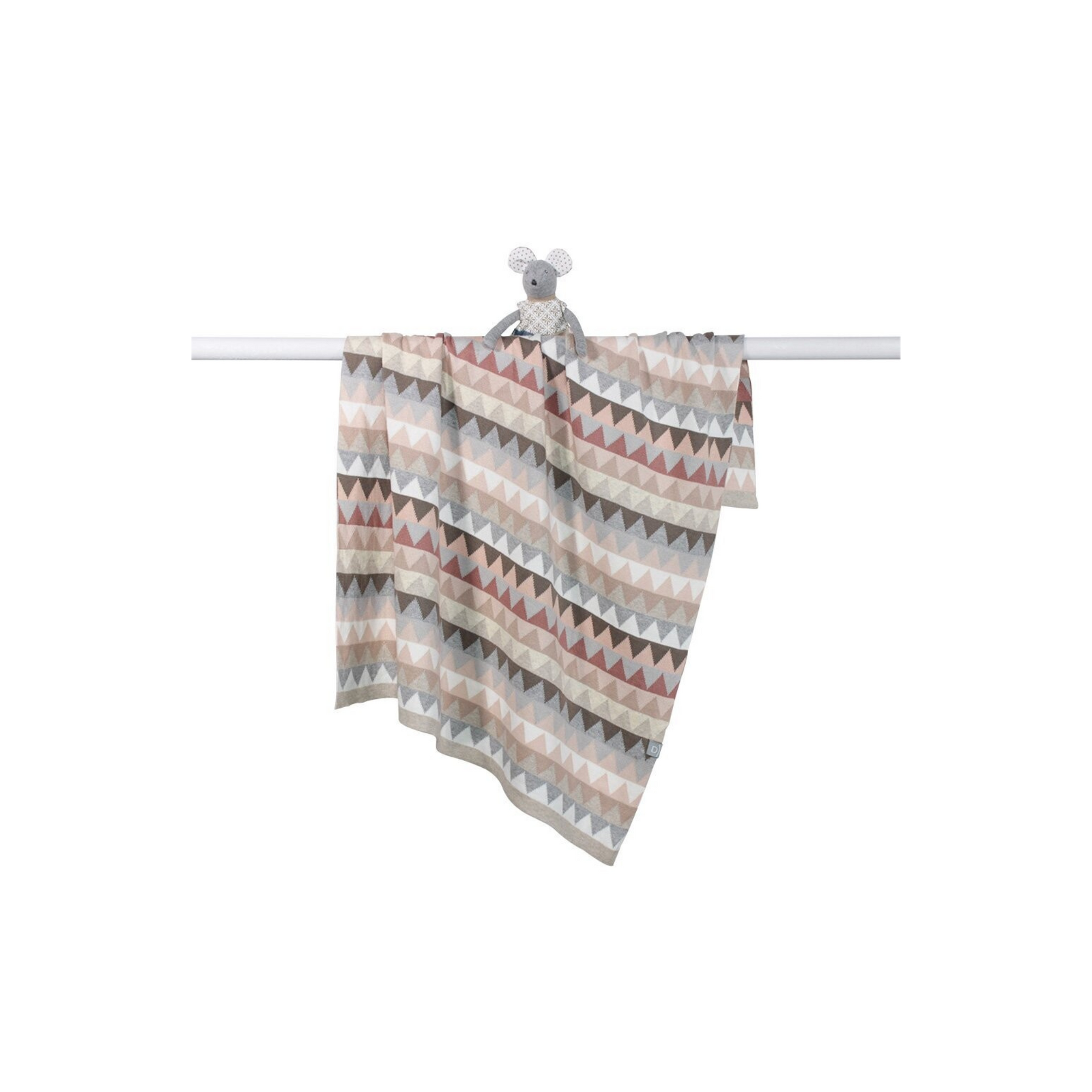Dlux Archie Triangles Multi Colour Blanket - Natural