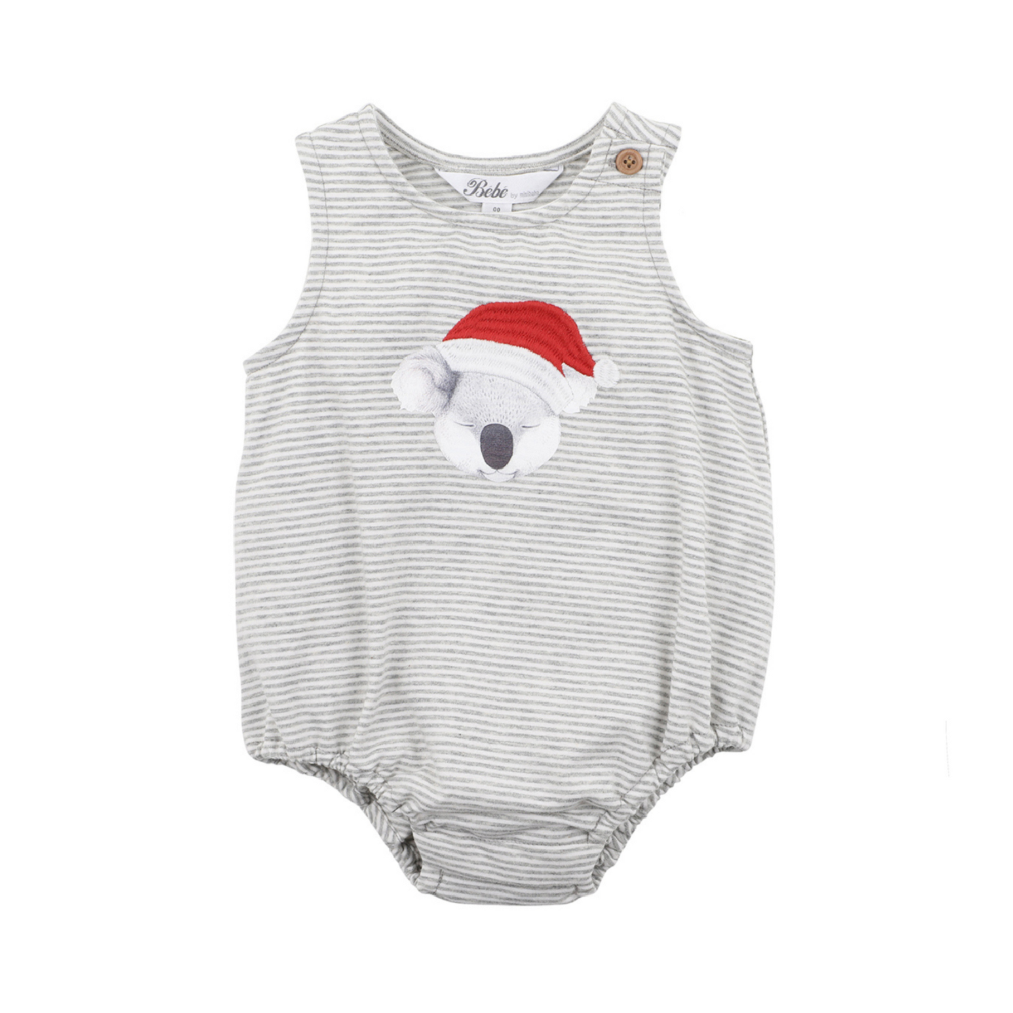 Bebe Master Koala Christmas Bodysuit - Grey Stripe