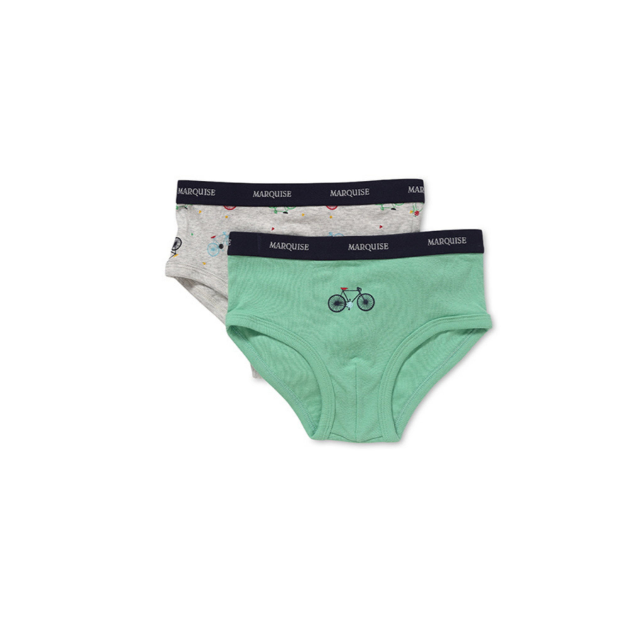 Marquise  Boys Bike Rider  2 Pack Underwear - Green/Grey