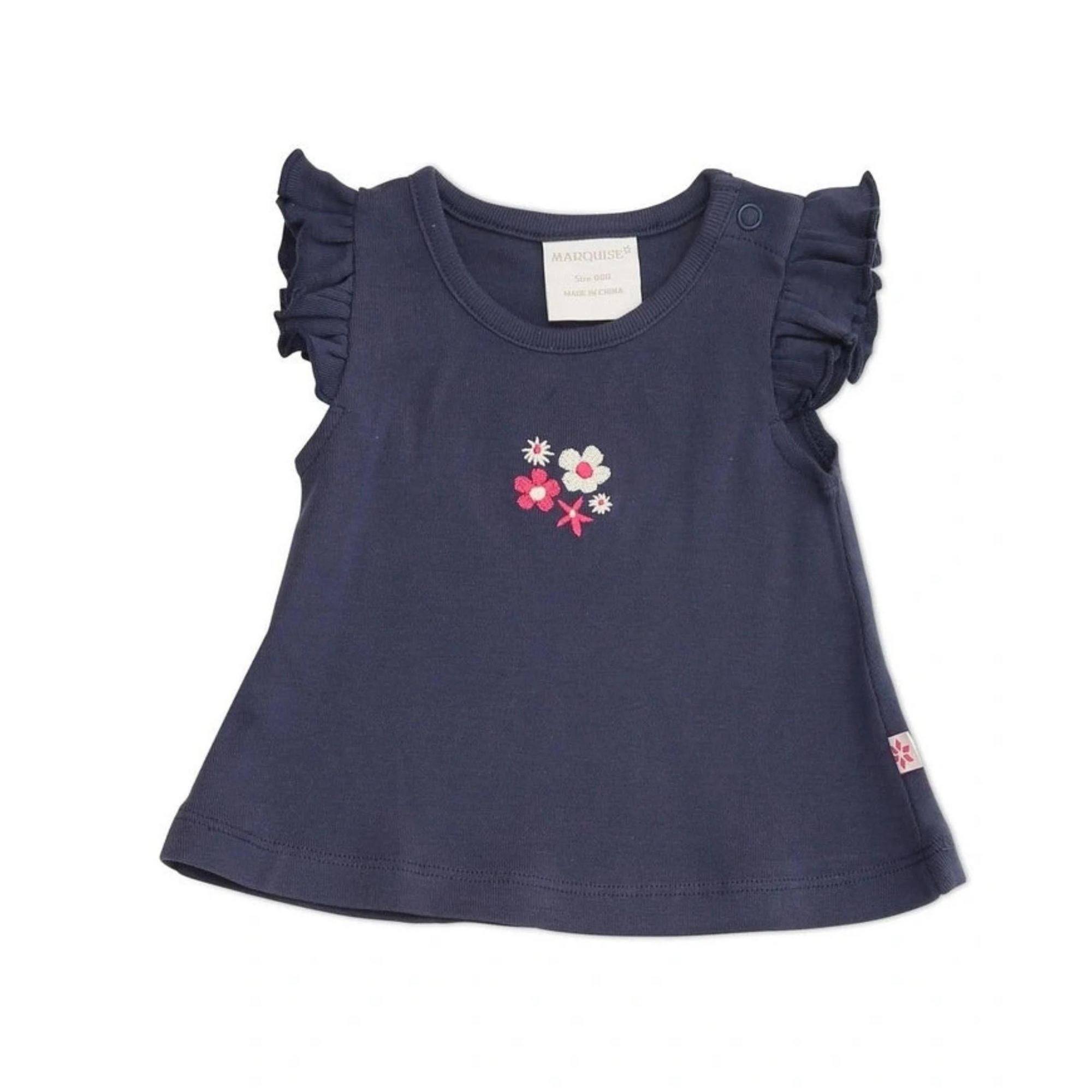 Marquise Girls Navy Top and Floral Set