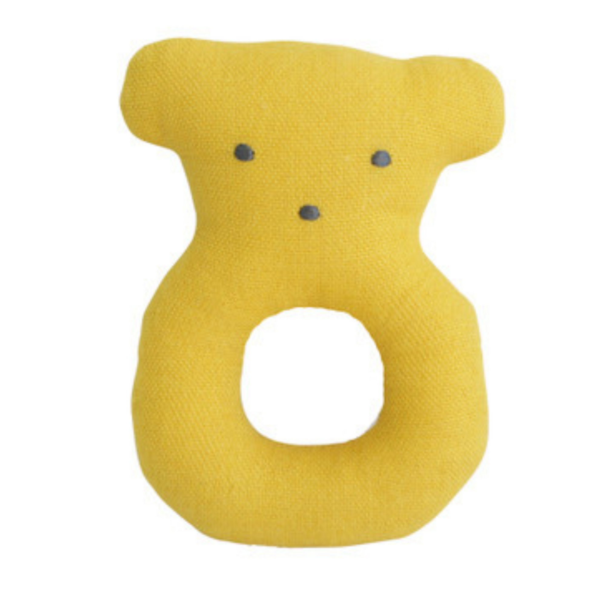 Alimrose Linen Bear Ring Rattle 10cm - Butterscotch