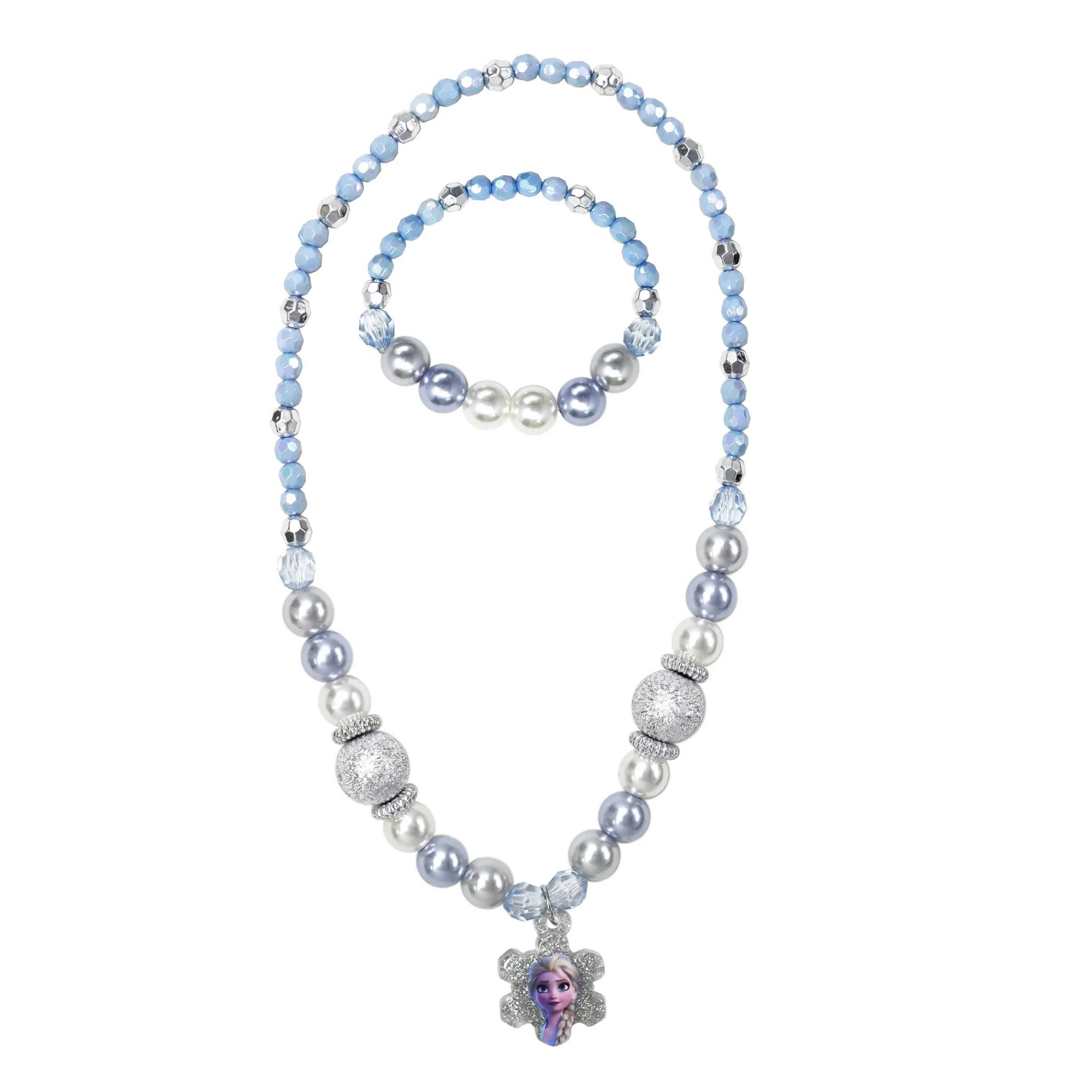 Frozen 2 Elsa Sparkling Snowflake Necklace and bracelet