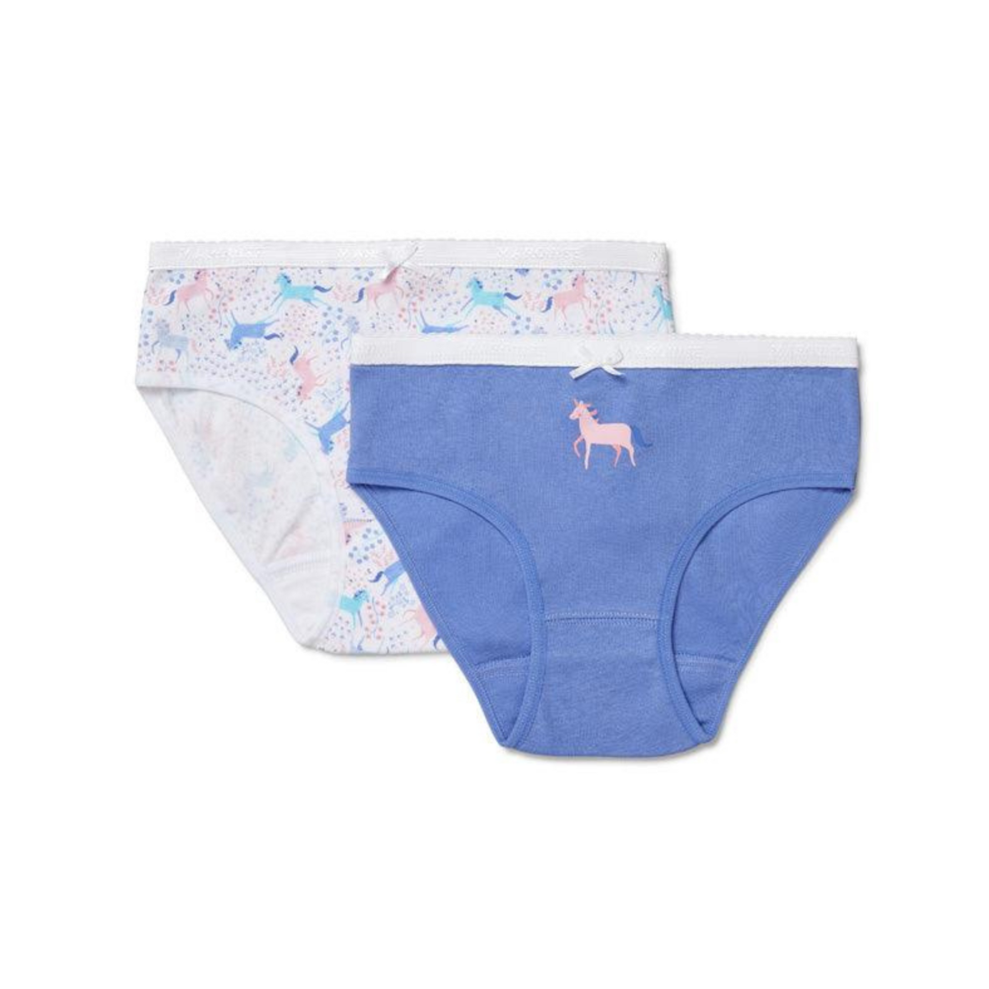 Marquise Girls Unicorn 2 Pack Underwear - Powder Blue/ Multi