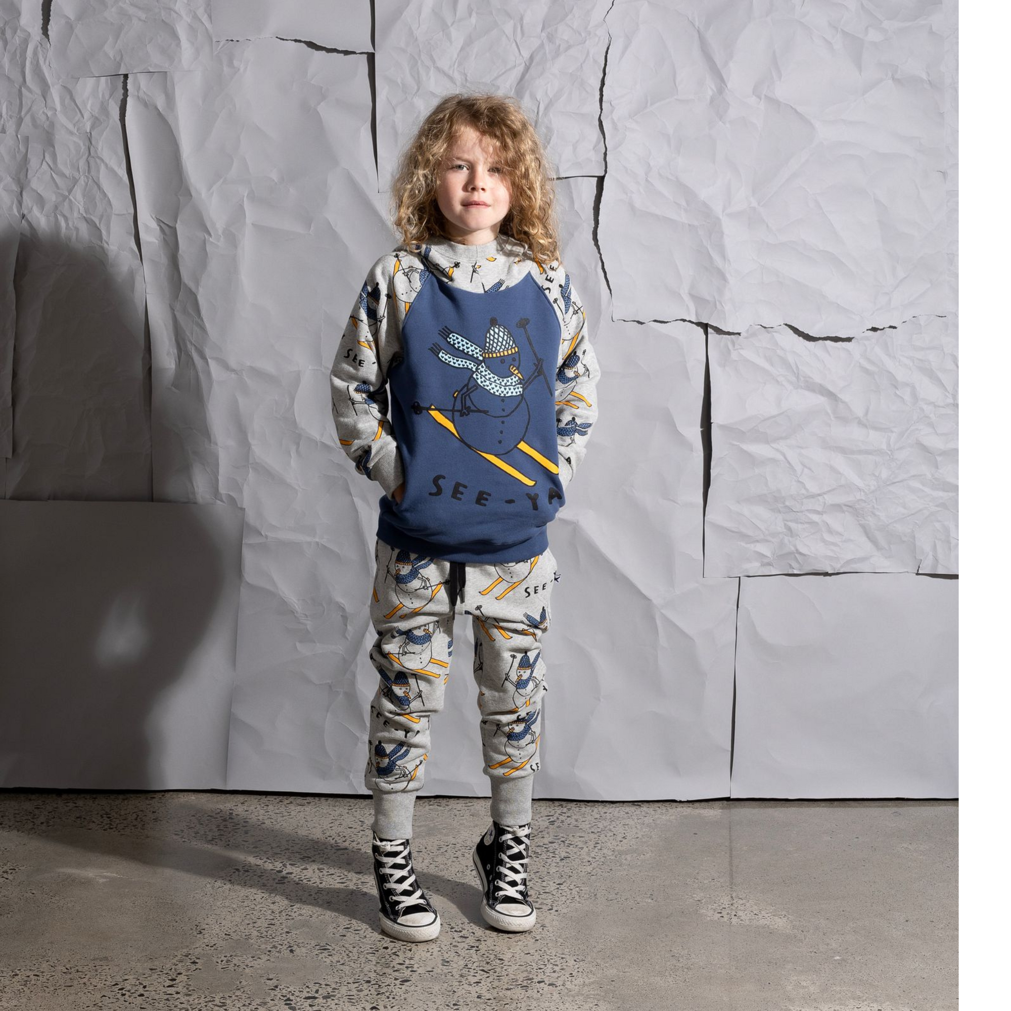 Minti Speedy Snowman Furry Trackies  -  Grey Marle