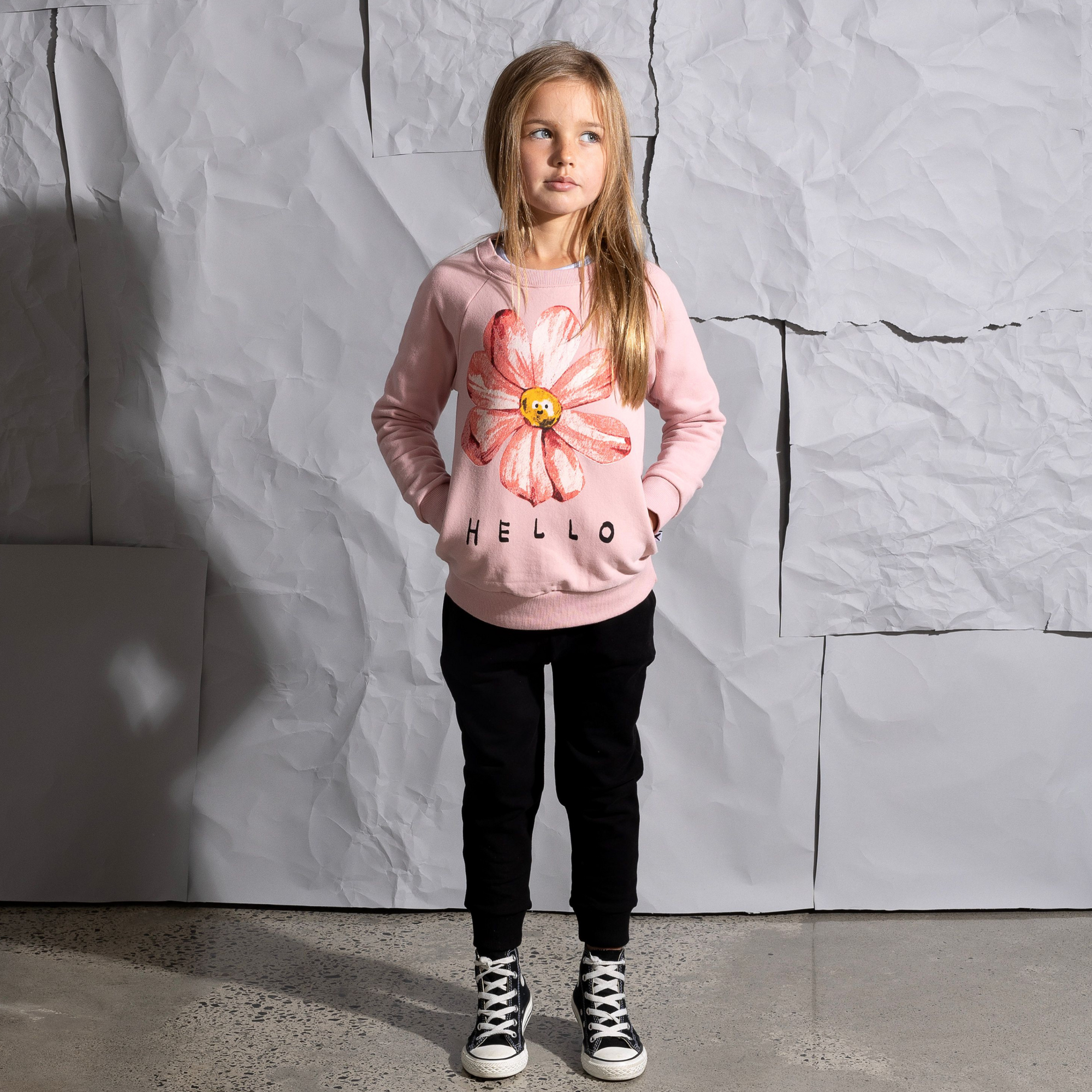 Minti Heart Patch Furry Trackies - Black