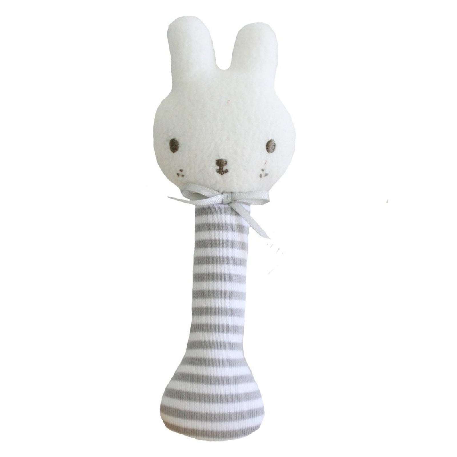 Alimrose Baby Bunny Stick Rattle - Grey - rattles - Alimrose