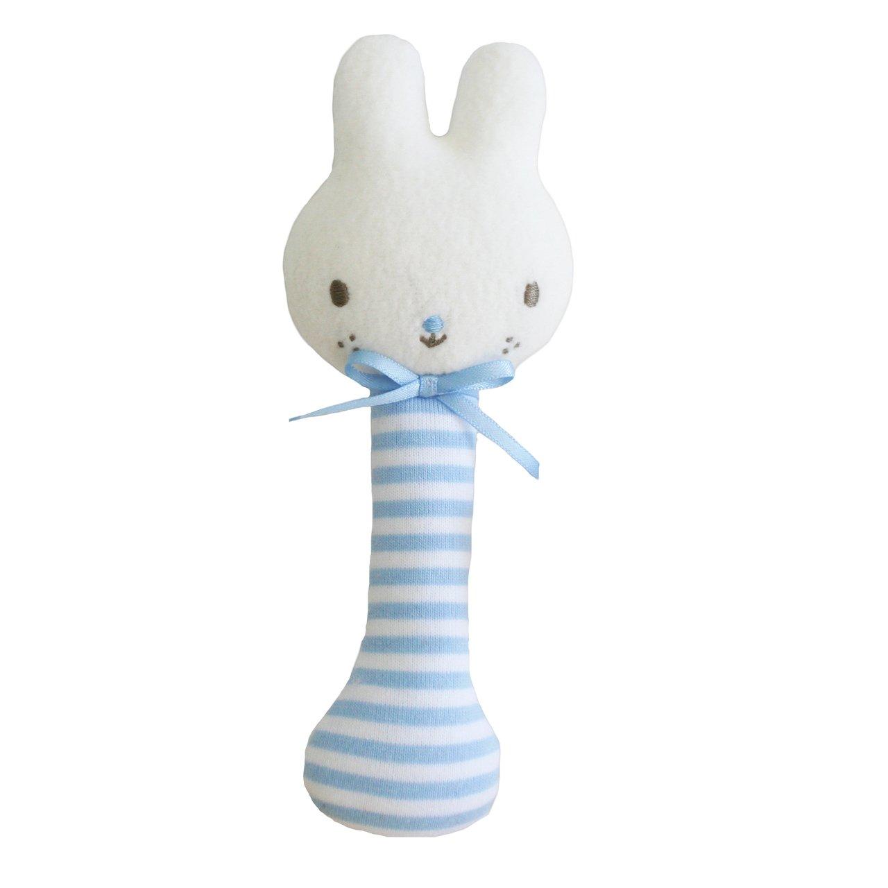 Alimrose Bunny Bunny Stick Rattle - Blue - rattles - Alimrose