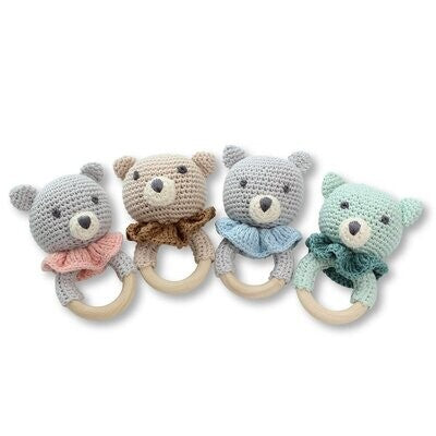 Dlux Crochet Teddy Teether - Pink