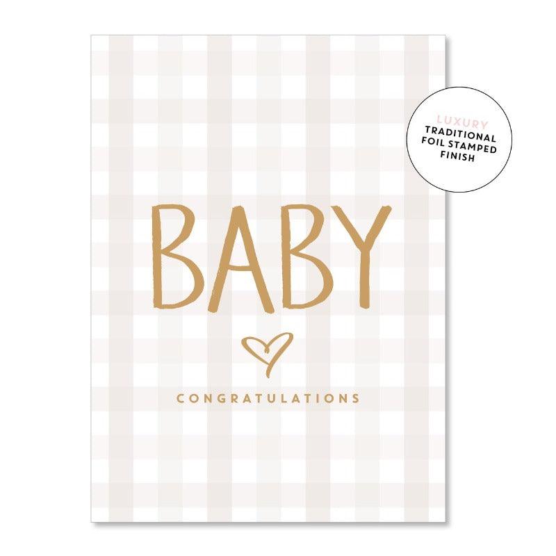 Baby Gingham Card - Card - Just smitten