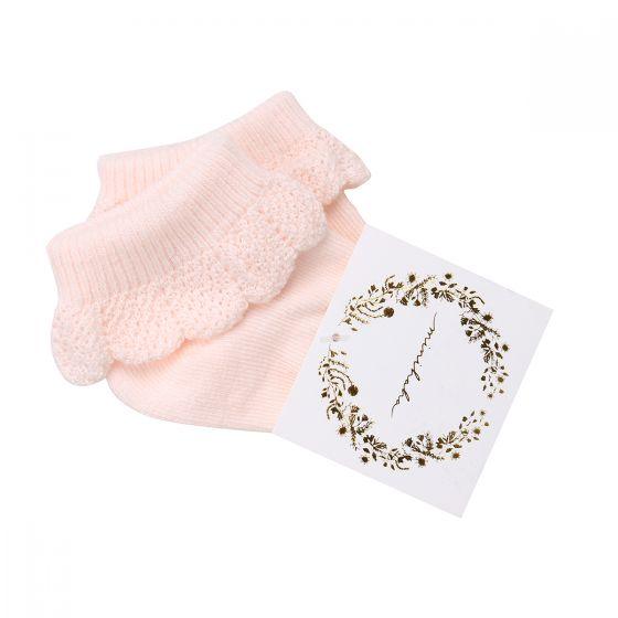 Bebe Drop Needle Socks - Pale Pink - socks and tights - Bebe
