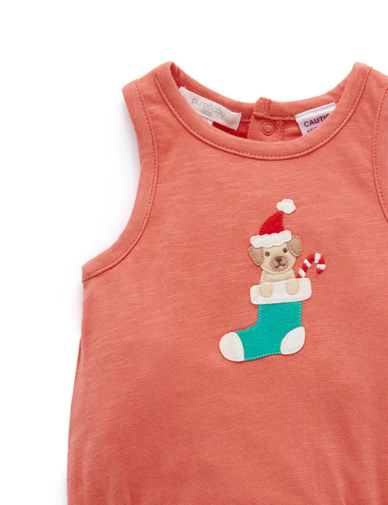 Purebaby Christmas Surprise Bodysuit  - Sunset
