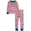Hatley Vibrant Butterflies Organic Cotton Pajama Set - Pink Carnation