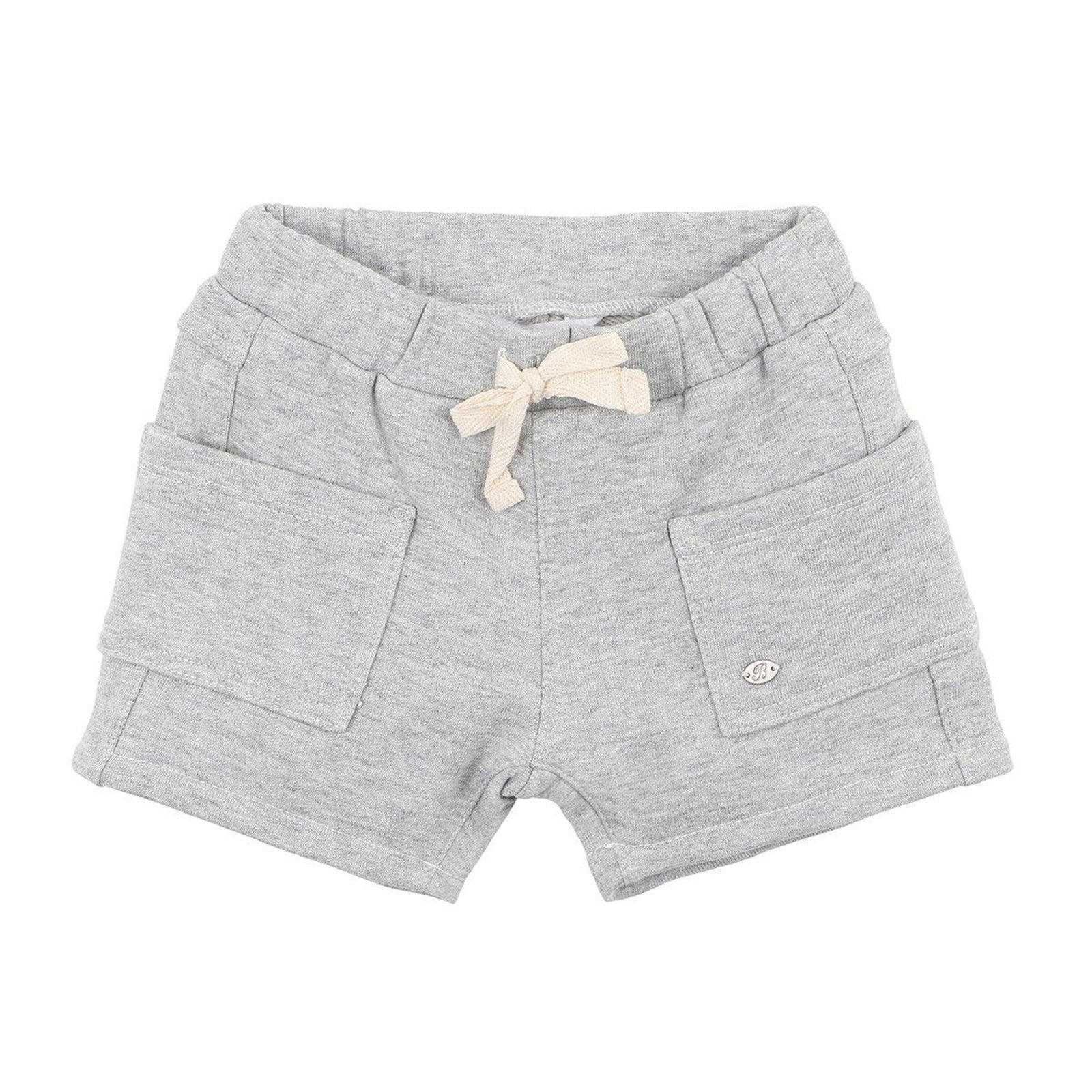 Cotton Terry Cargo Shorts - Grey - boys shorts - Bebe by Minihaha