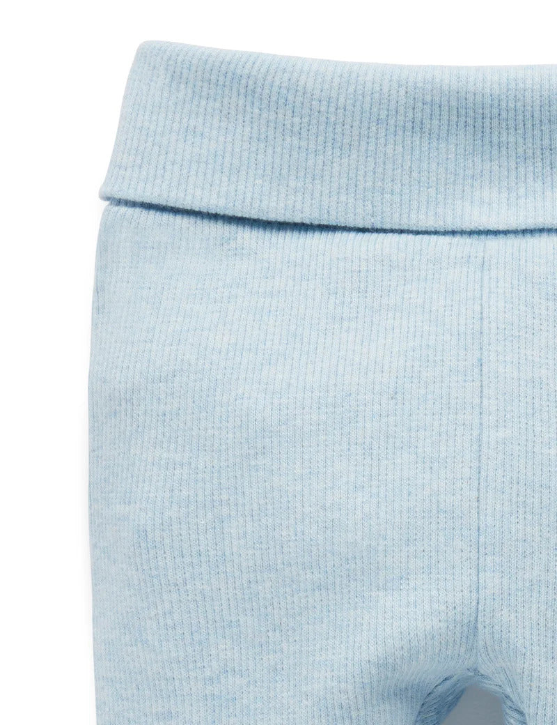 Purebaby Everyday Legging - Soft Blue Melange