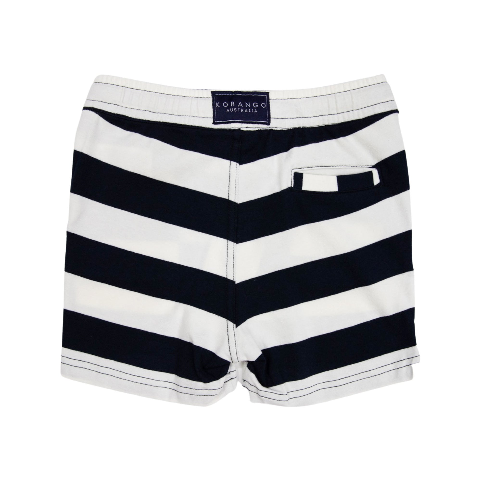 Korango Striped Cotton Short - Navy Stripe