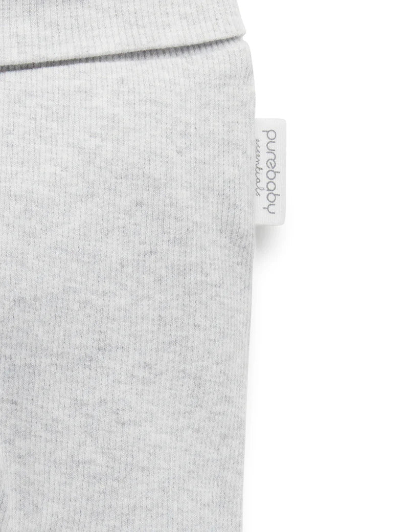 Purebaby Everyday Legging - Pale Grey Melange
