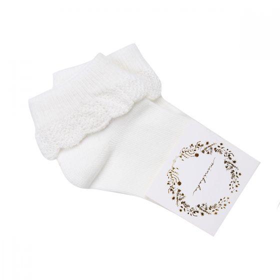 Drop Needle Cream Socks - socks and tights - Bebe by Minihaha